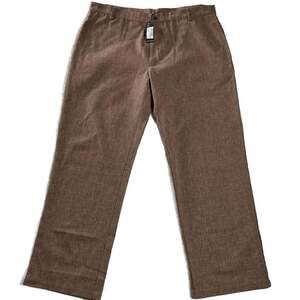 boohooMAN‎ Brown Straight Leg Cotton Blend Trousers 2XL Long